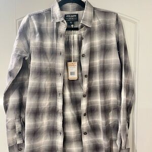 Filson Women’s Farrow Shirt Gray Ombre Plaid NWT